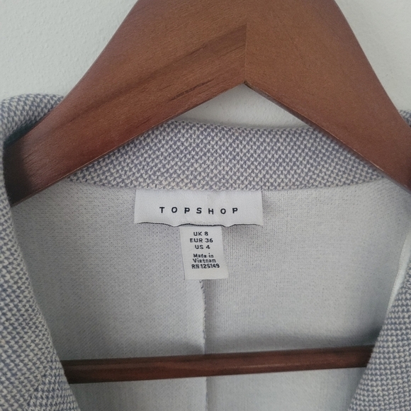 TOPSHOP Raw Edge Double Knit Blazer in Gray Size 4 - Picture 10 of 11